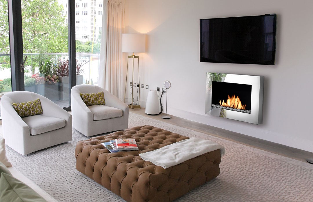 PHANTOM Mirrored Bioethanol Fireplace