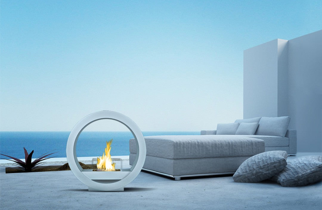 GLOBE White Bioethanol Fireplace