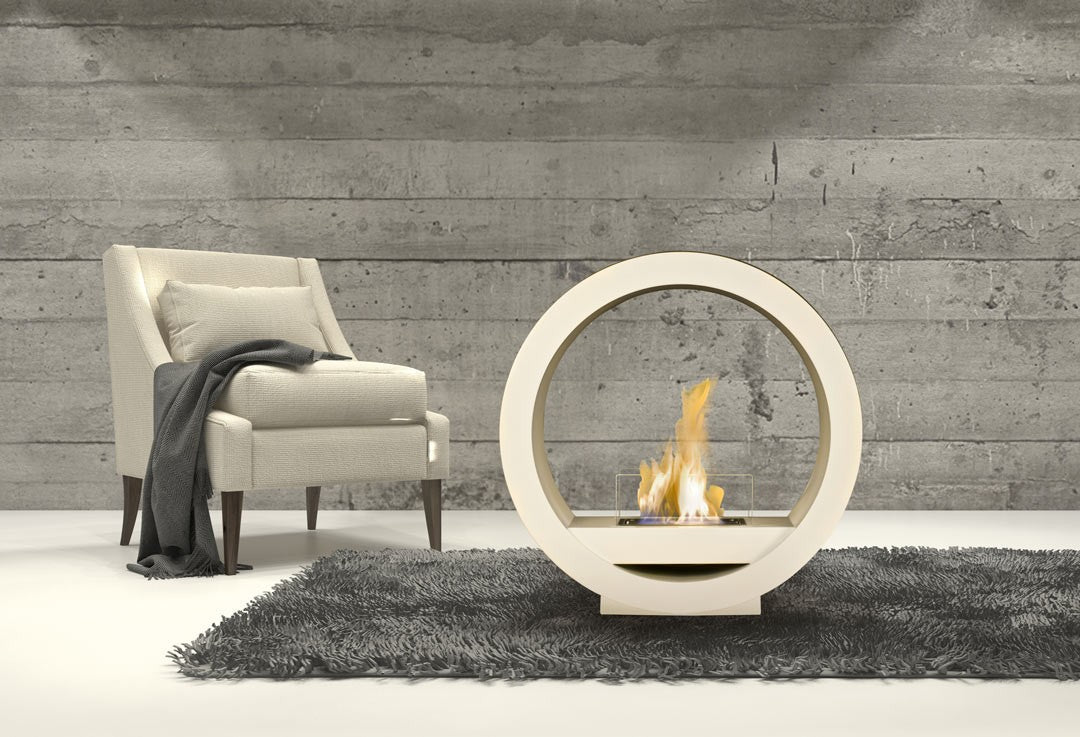 GLOBE White Bioethanol Fireplace