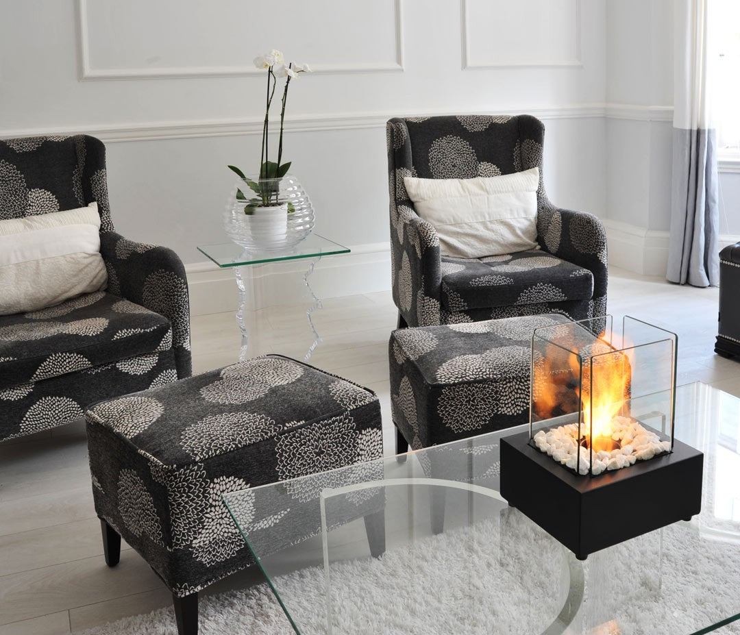 Black Cube Bioethanol Burner Tabletop