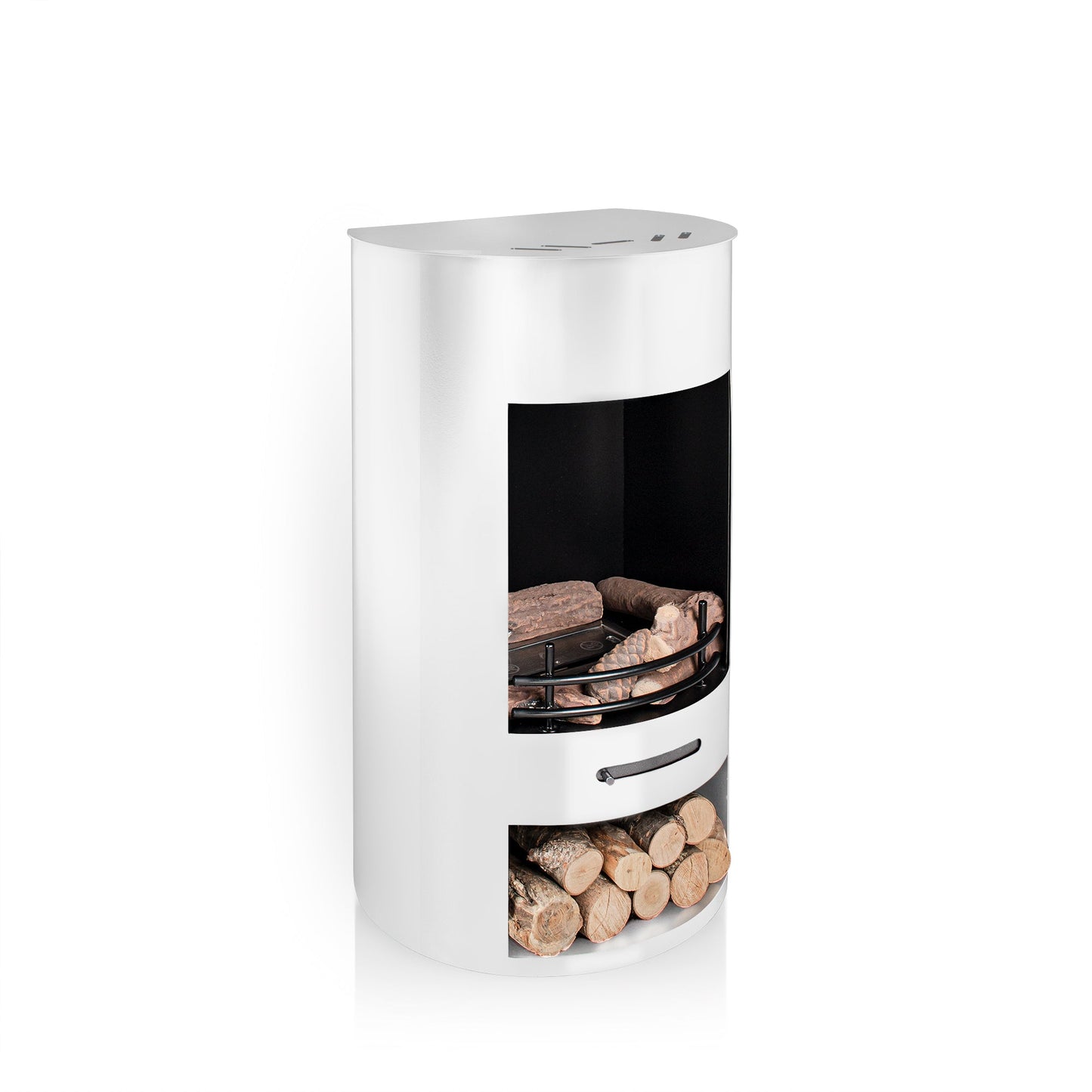 LUNA Modern Bioethanol Stove in White Gloss Finish