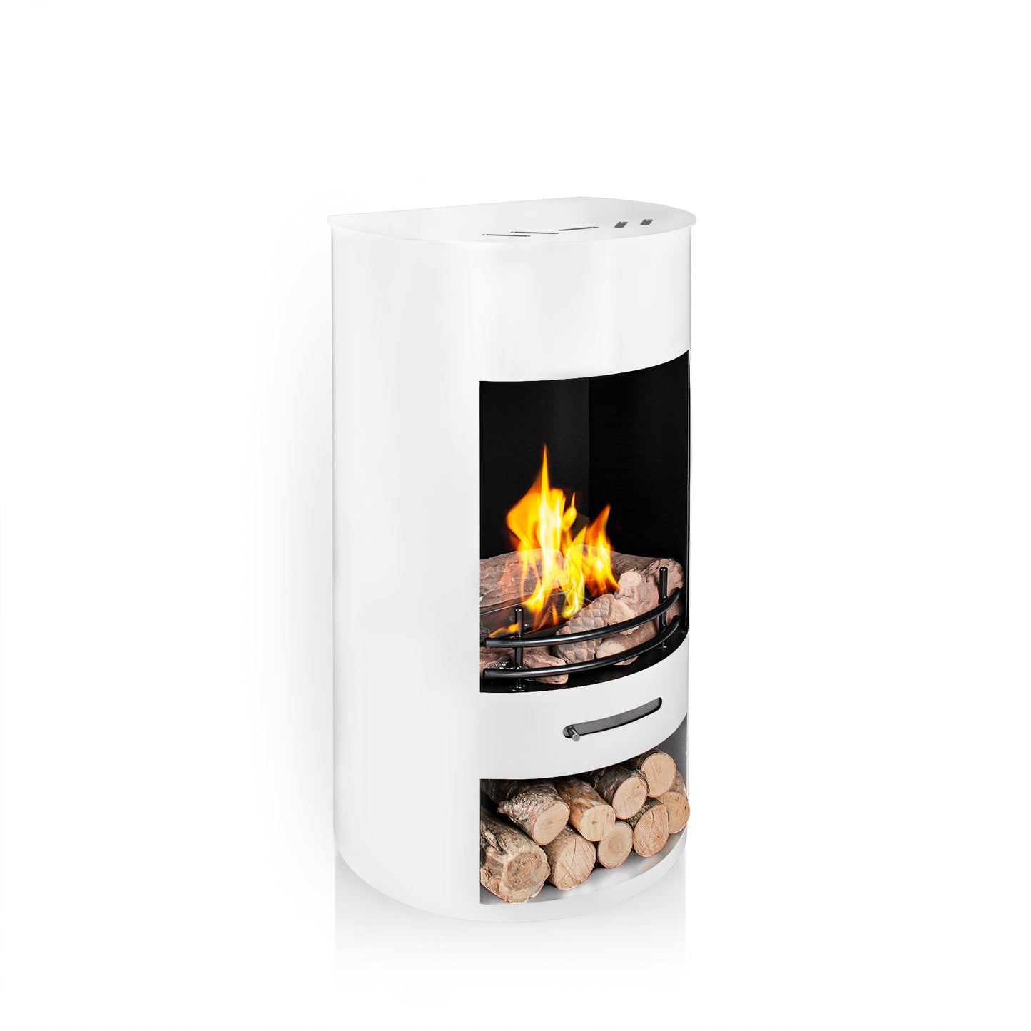 LUNA Modern Bioethanol Stove in White Gloss Finish