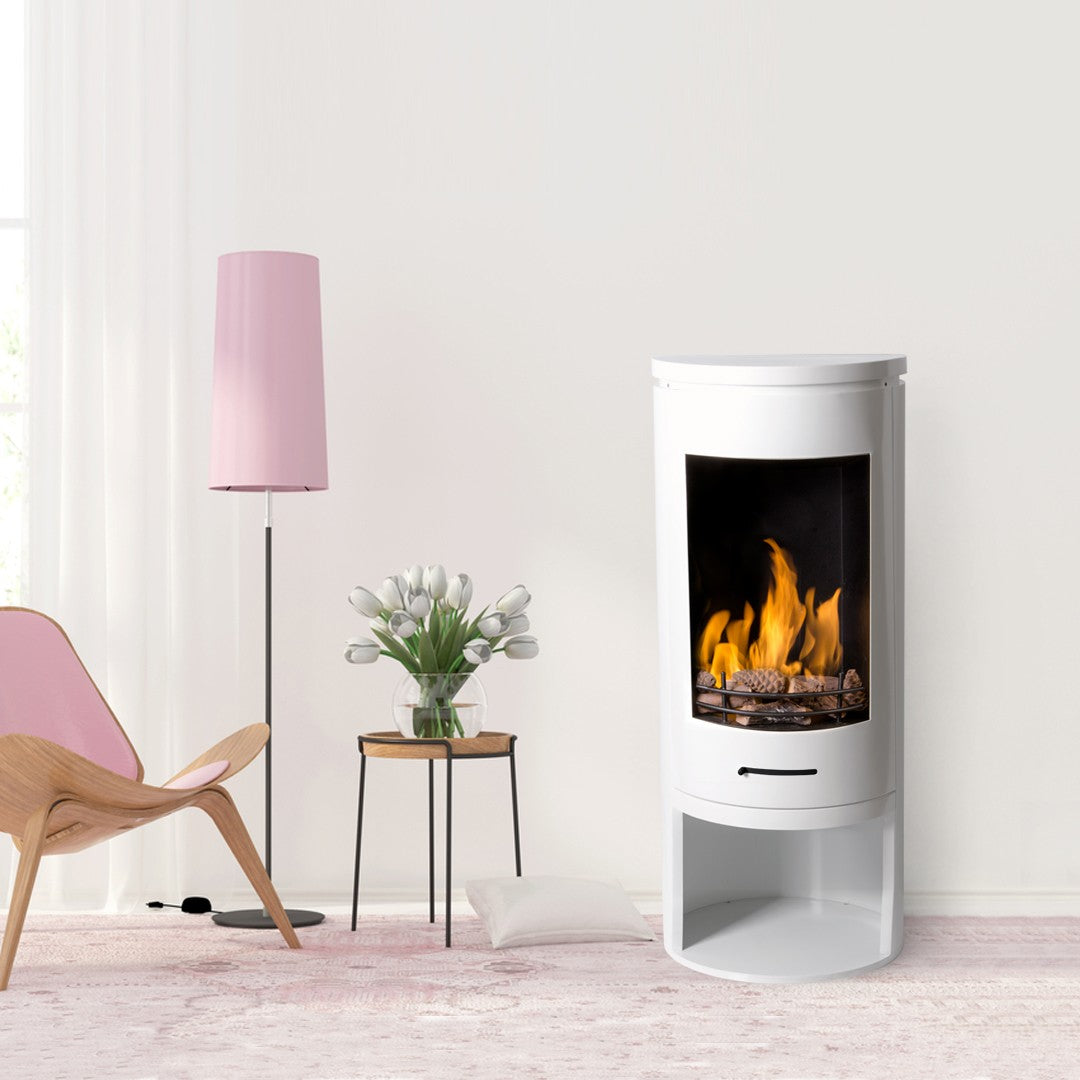 CYLINDER White Modern XL Bioethanol Stove