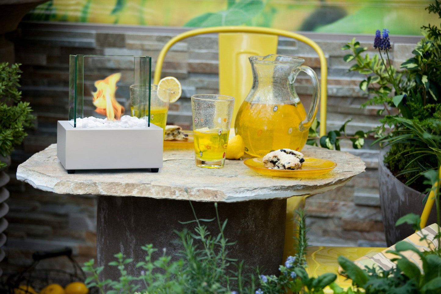 White Cube Bioethanol Burner Tabletop