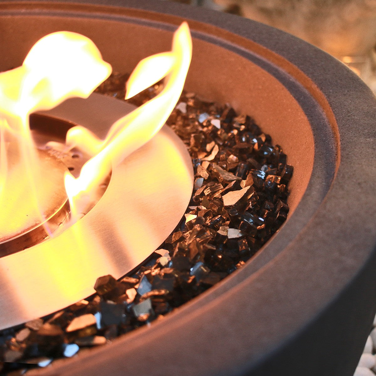 Mini Grey Bioethanol Firepit Outdoor Fireplace