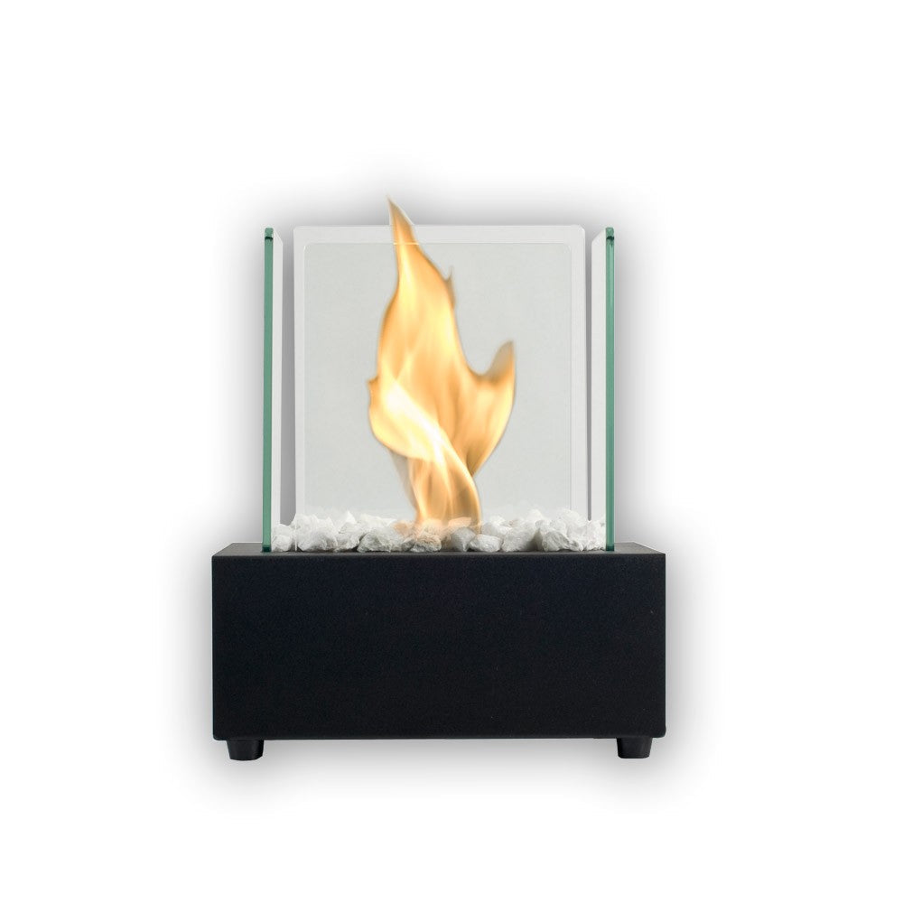 Black CUBE Bioethanol Burner Tabletop