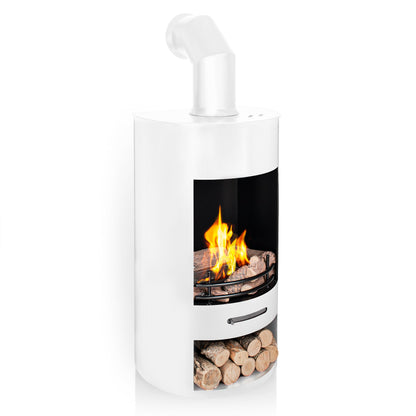 LUNA Modern Bioethanol Stove in White Gloss Finish